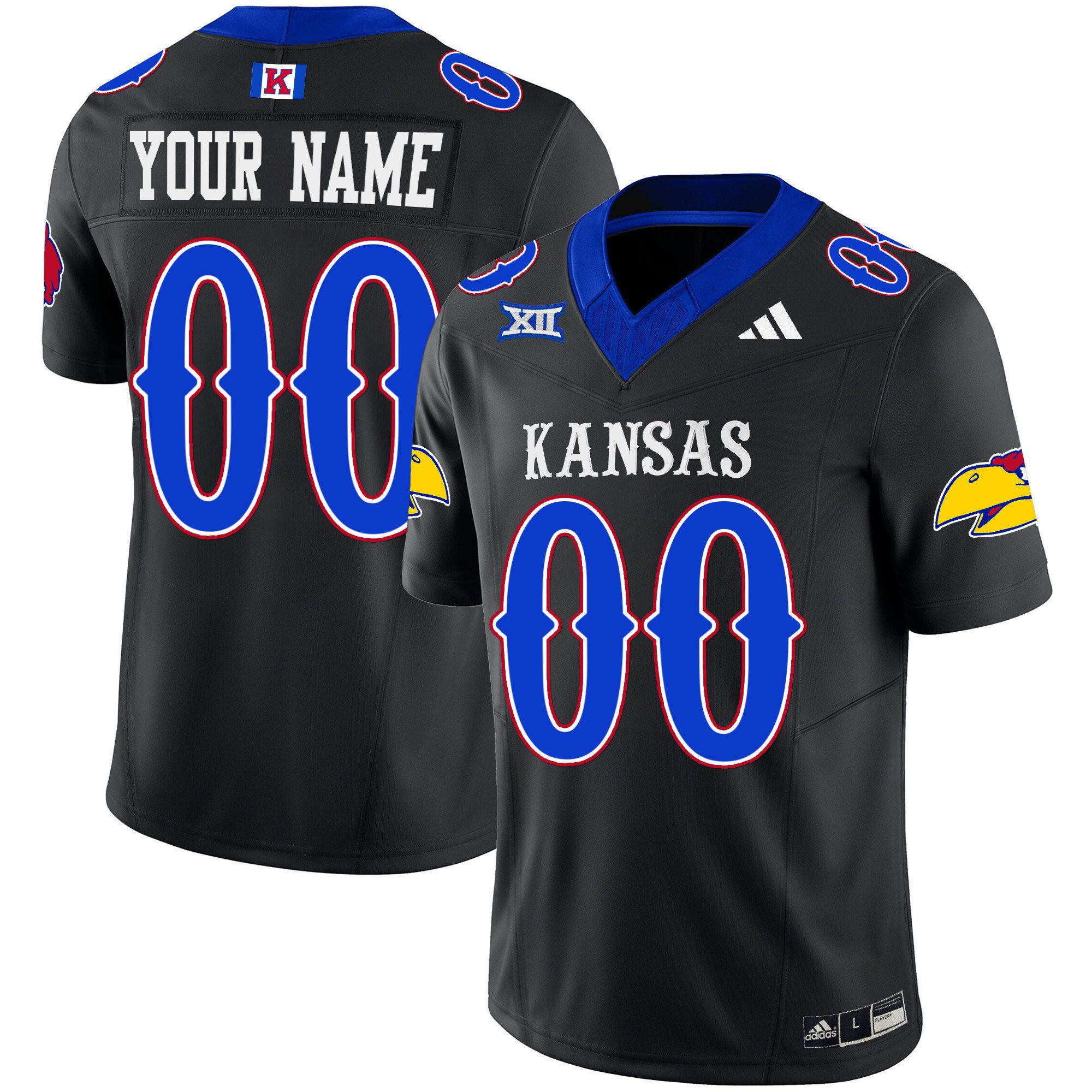 Men Kansas Jayhawks Black 2024 Blackhawk Vapor Limited Custom NCAA Jersey